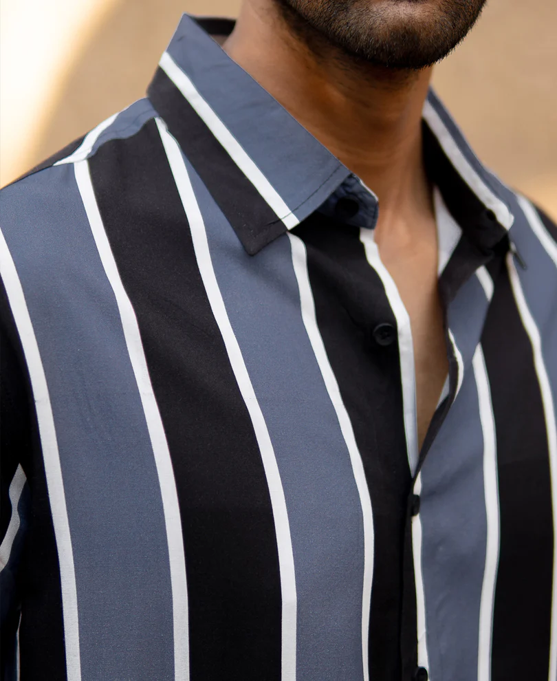 Grey Stripe Shirt - Image 4