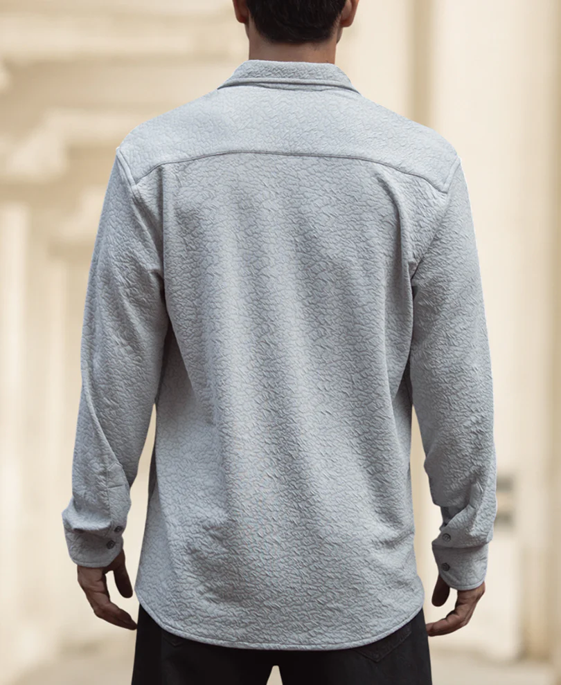 Grey Regular Fit Full Sleeves Shirt - Image 3