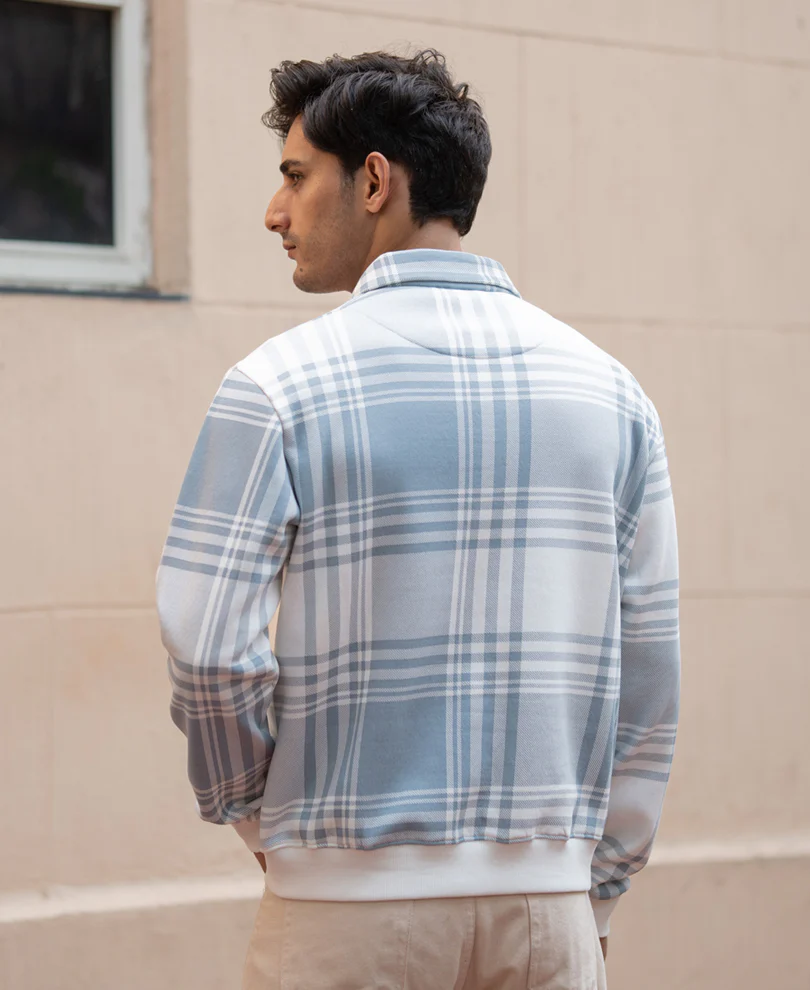 Grey Sky Checks Sweatshirt - Image 5