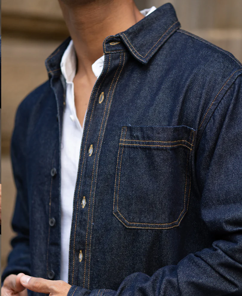 Indigo Denim Full Sleeves Overshirt - Image 5