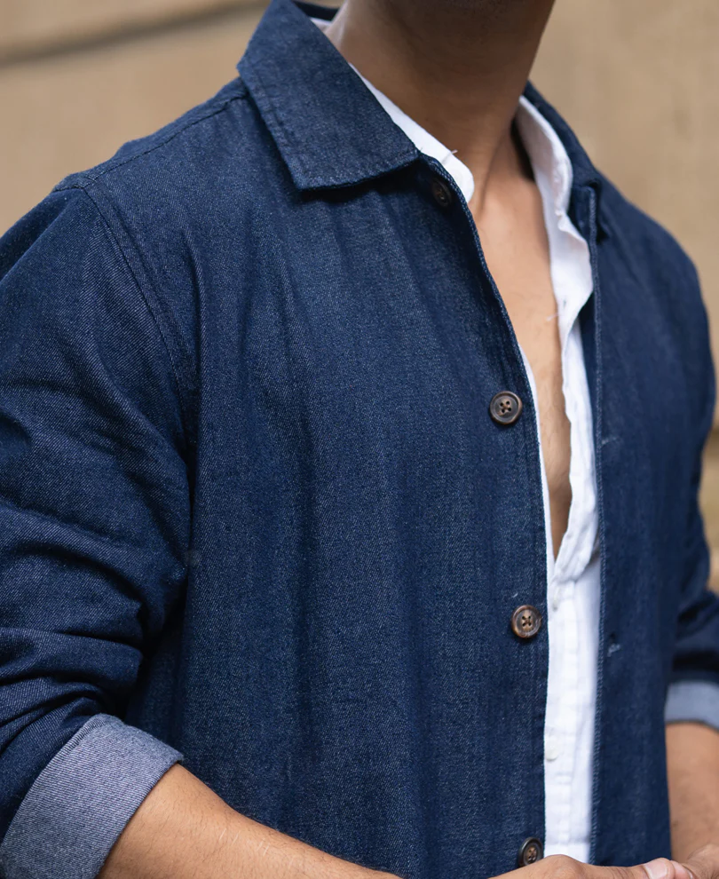 Indigo Denim Overshirt - Image 4