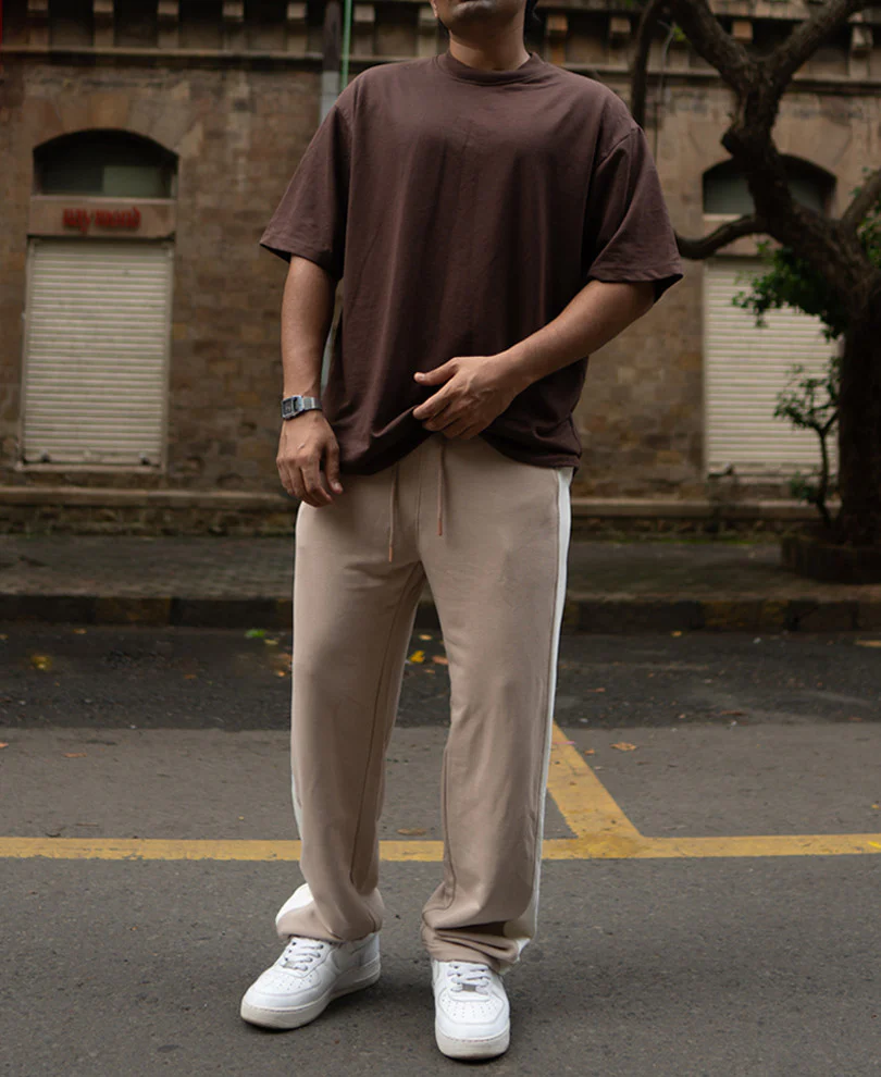 Light Beige Baggy Fit Track Pant - Image 6