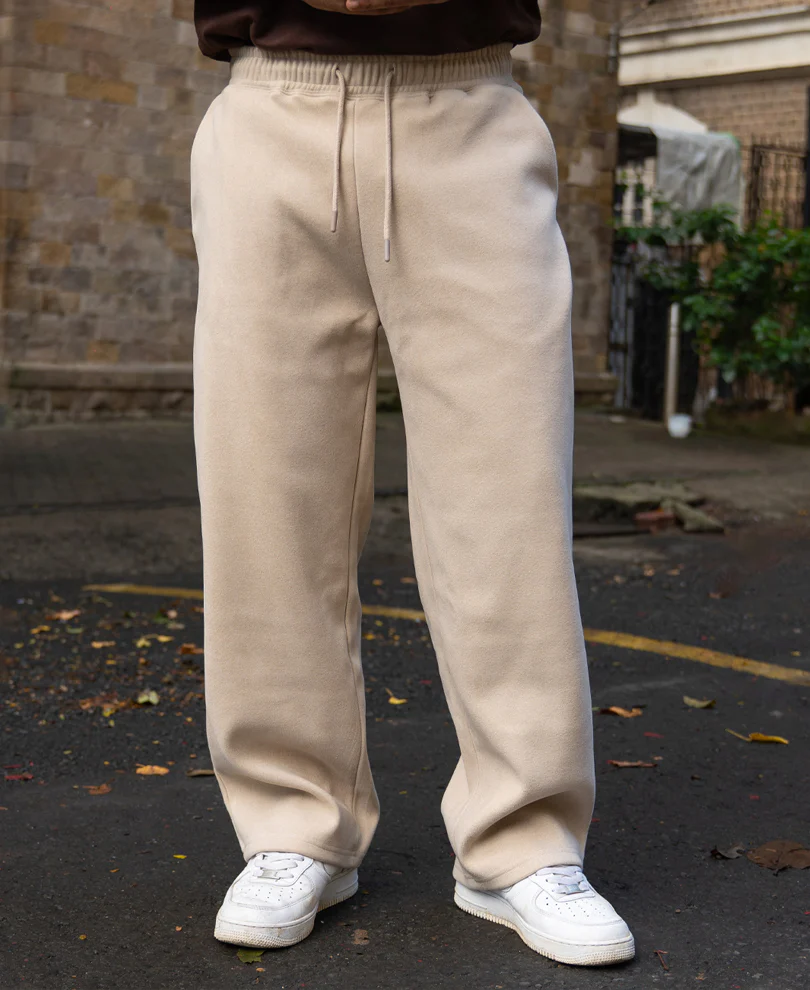 Light Beige Baggy Trackpants - Image 2