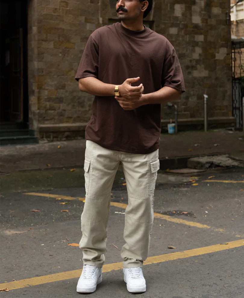 Light Beige Cotton Cargo Pant - Image 5