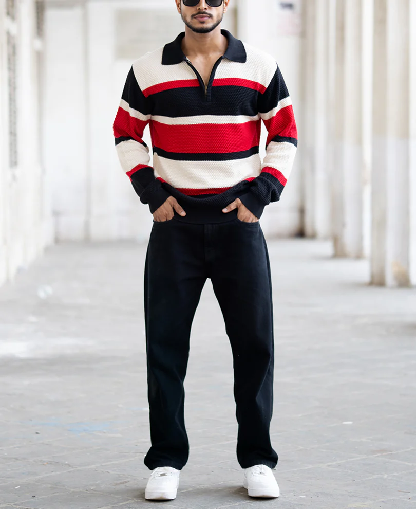 Multi Colour Regular Fit Full Sleeves T-Shirt - Image 6