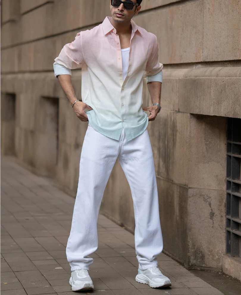 Multicolour Lightweight Ombre Shirt - Image 8