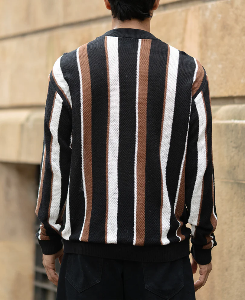 Multicolour Striped Knit T-Shirt - Image 5