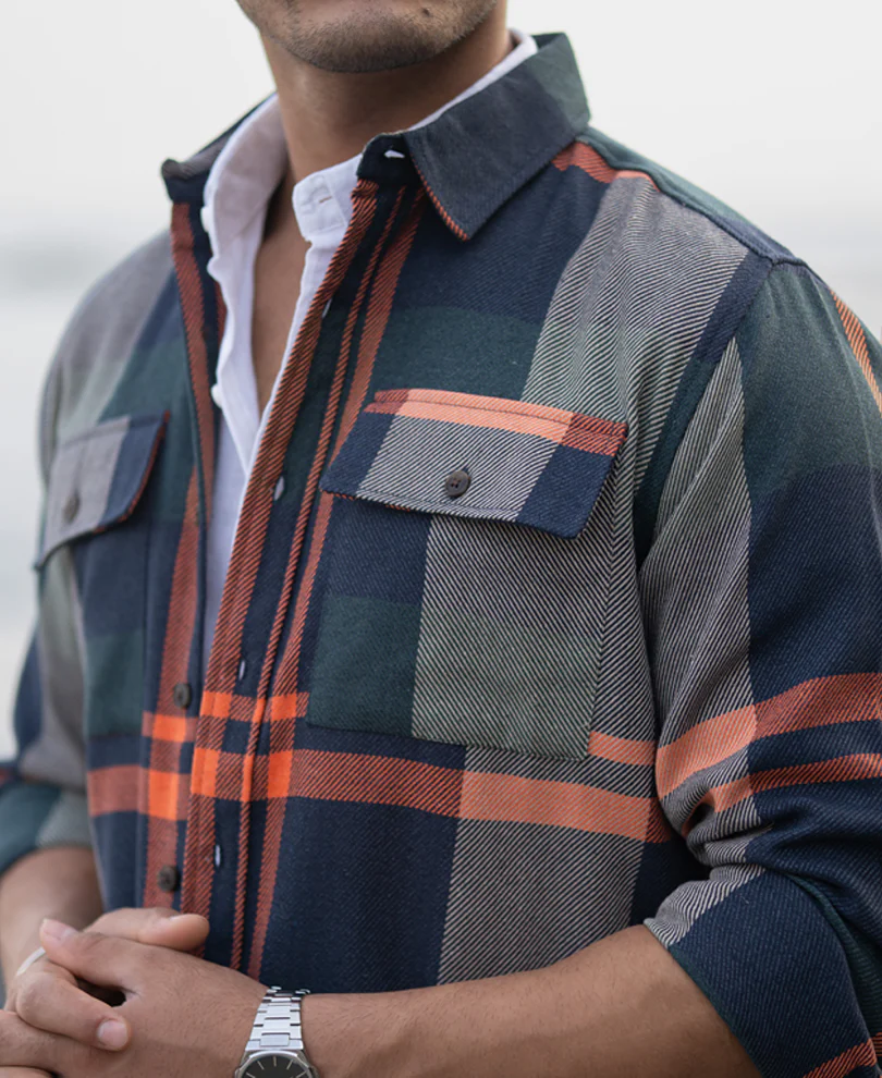 Multicolour Structure Checked Shirt - Image 5