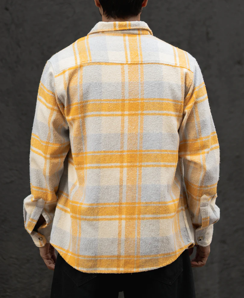 Mustard And Off-White Checks Regular Fit Full Sleeves Shirt - Image 4