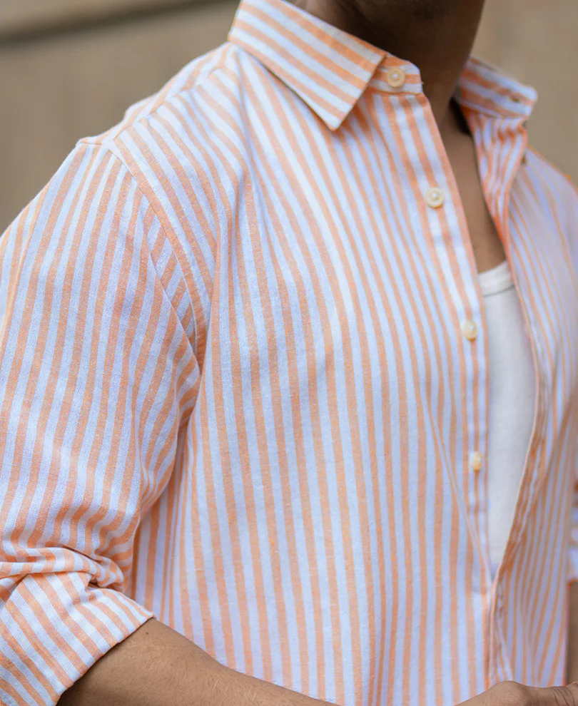 Mustard Lightweight Stripe Shirt - Image 4