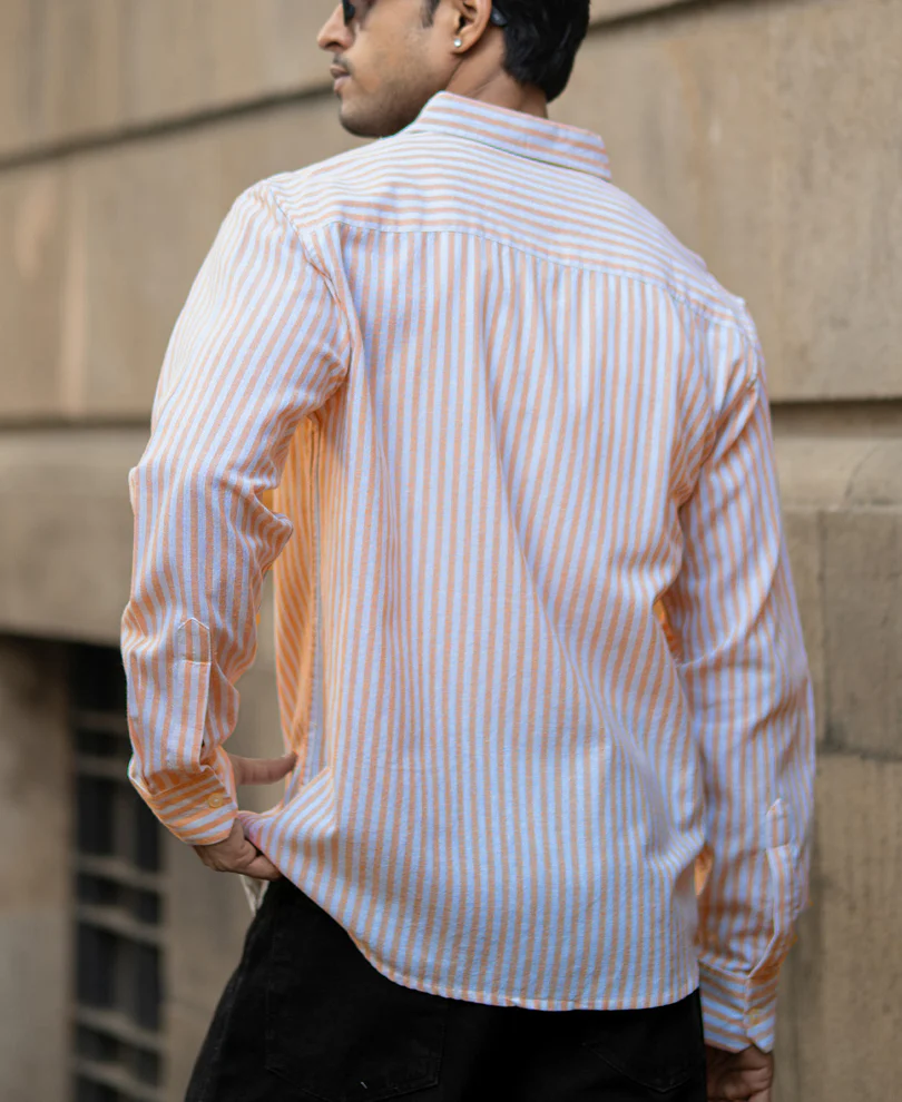 Mustard Lightweight Stripe Shirt - Image 5
