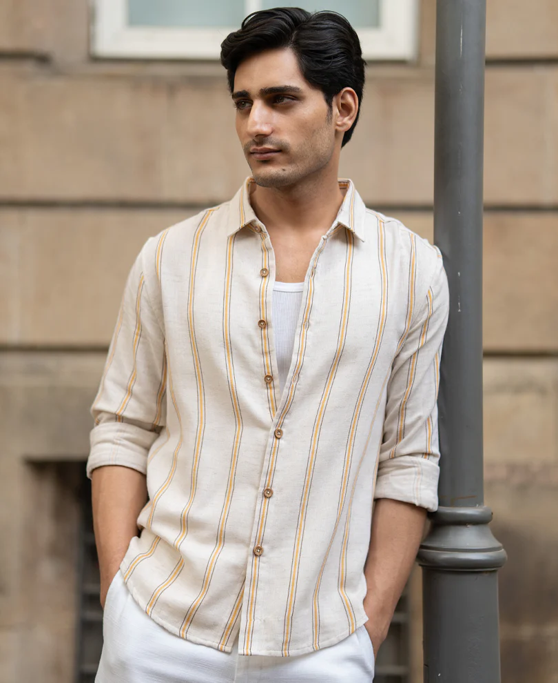 Natural Broad Striped Shirt