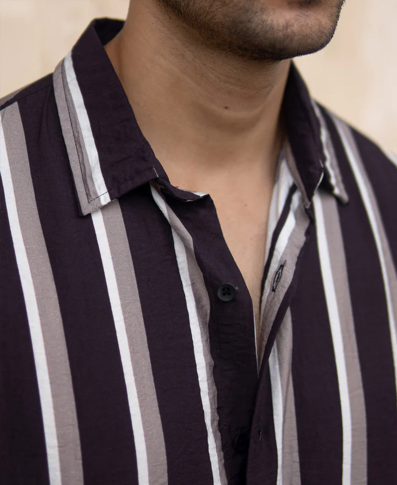 Navy And Grey Stripe Shirt - Image 3