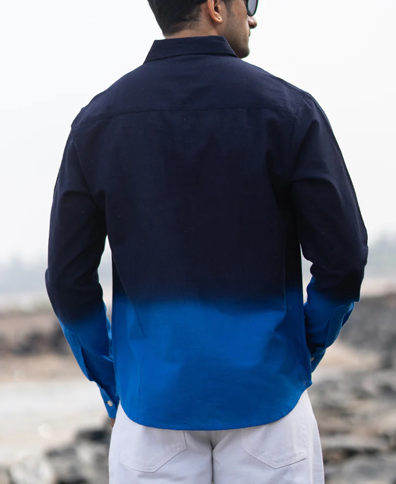 Navy And Royal Ombre Shirt - Image 5