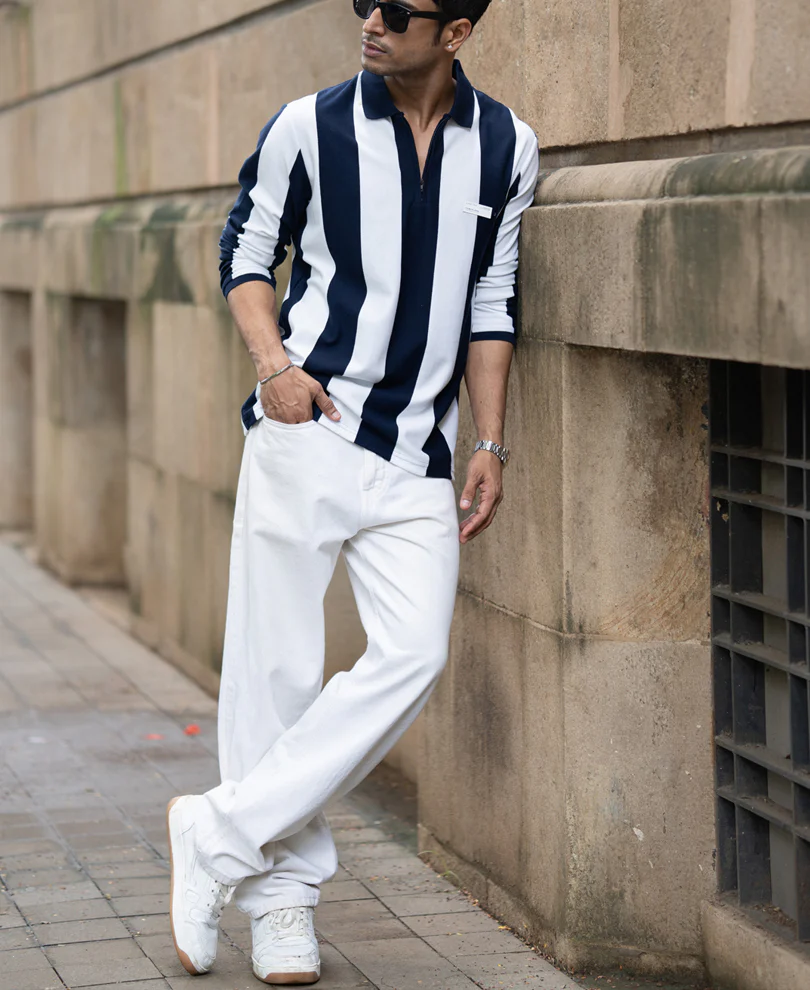 Navy And White Stripe Lightweight T-Shirt - Image 6