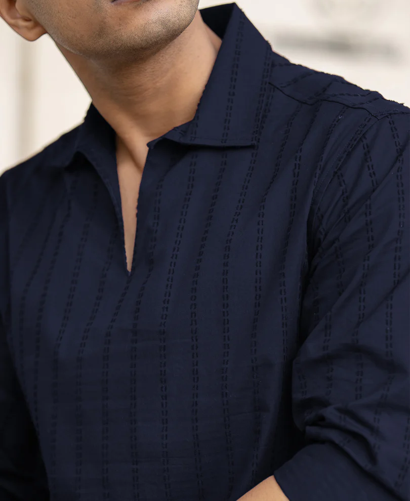 Navy Blue Full Sleeves Shirt - Image 4