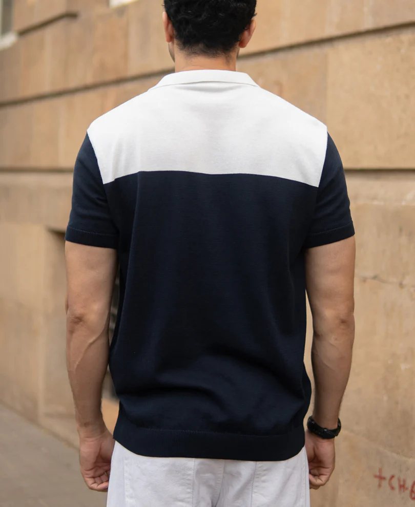 Navy Colour Block T-Shirt - Image 4