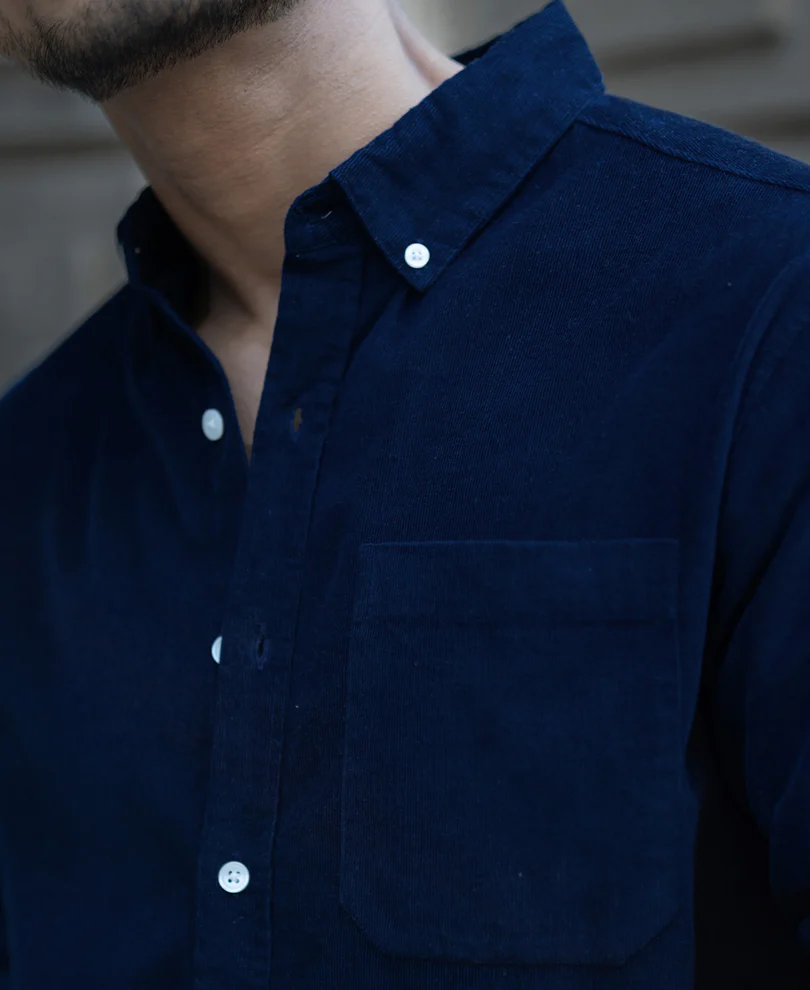 Navy Corduroy Shirt - Image 3