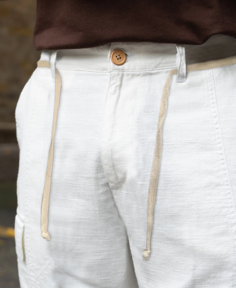 Off-White Cotton Cargo Pant - Image 4