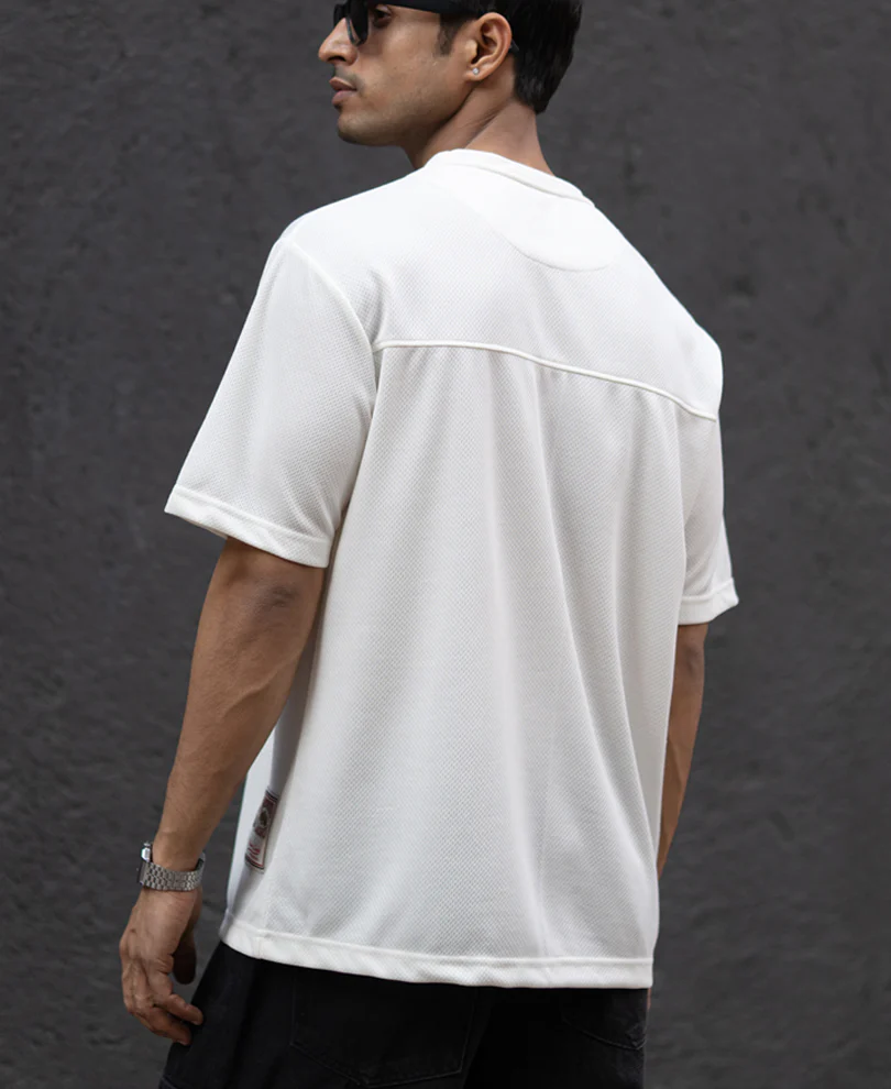 Off White Printed Jersey T-Shirt - Image 5