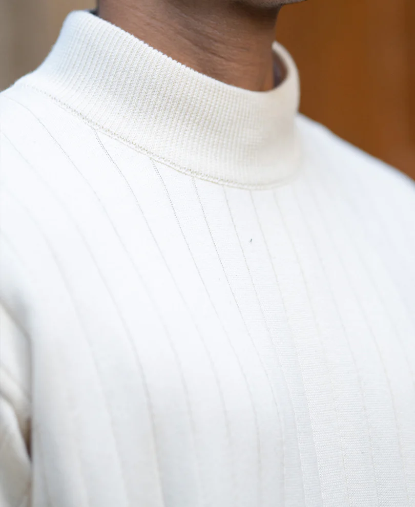 Off-White Structure Stripe High Neck Sweater - Image 4