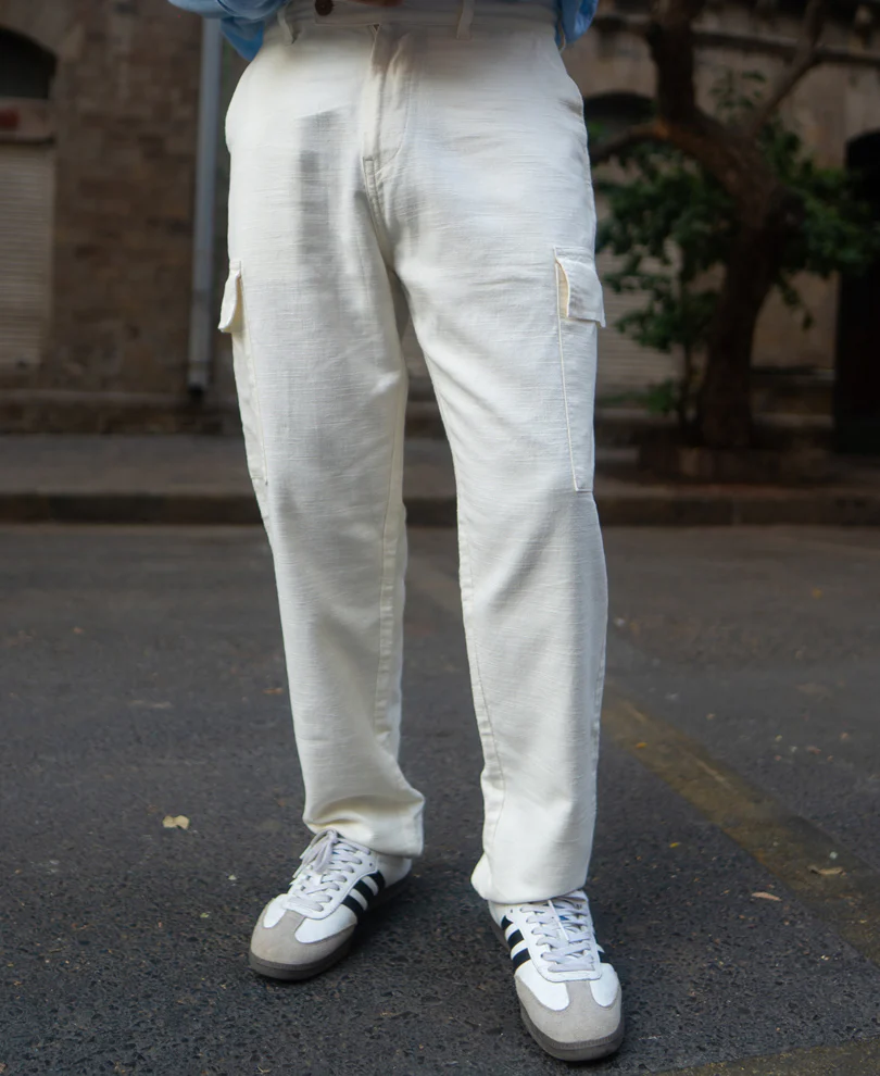 Off-White Structured Cotton Cargo Pant - Image 3