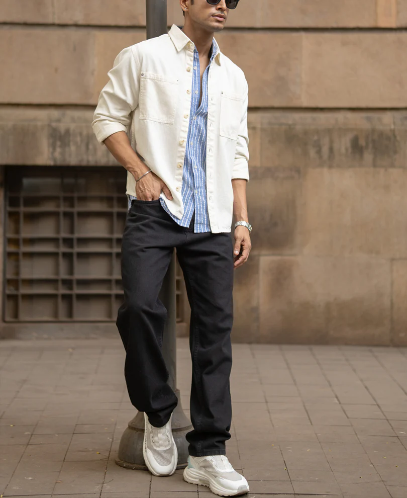 Off-White Structured Shirt With Pockets - Image 8