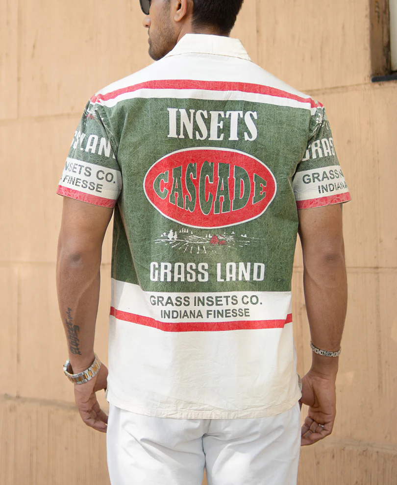 Olive Washed Printed Shirt - Image 5
