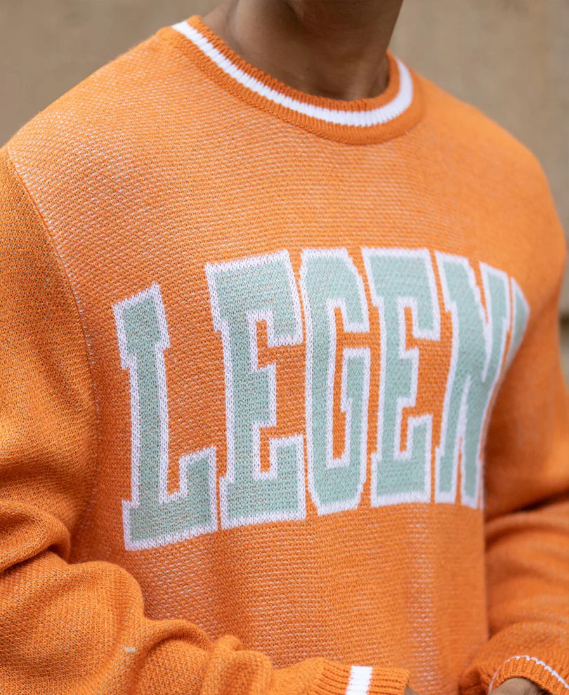 Orange Jacquard Sweater - Image 3