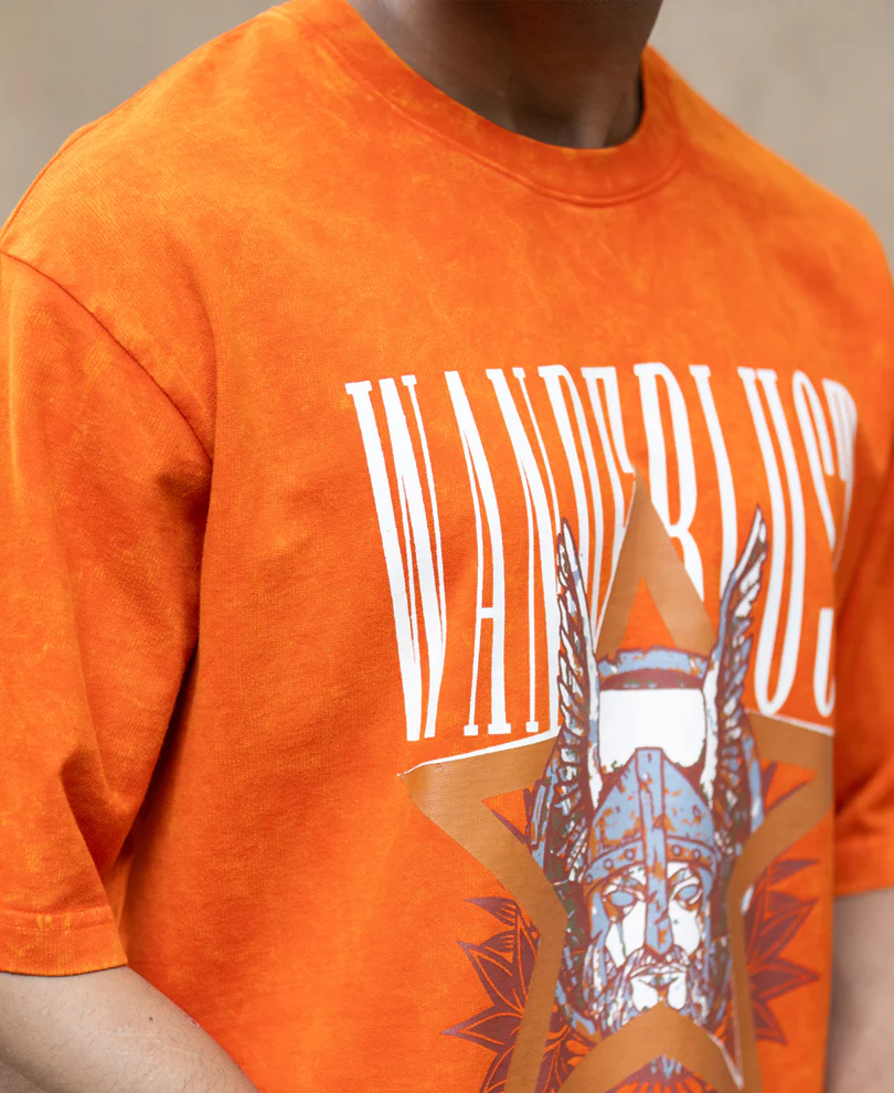 Orange Washed Graphic T-Shirt - Image 3