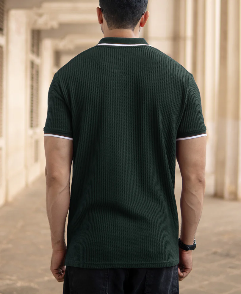 Pine Green Structured Polo T-Shirt - Image 5