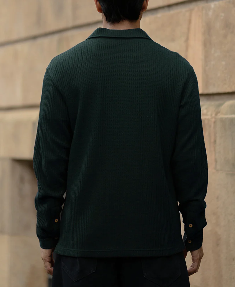 Pine Structured Knit Polo Shirt - Image 5