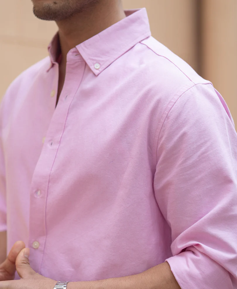 Pink Cotton Oxford Shirt - Image 5