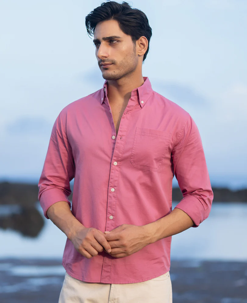 Rogue Pink Structured Buttondown Shirt - Image 3