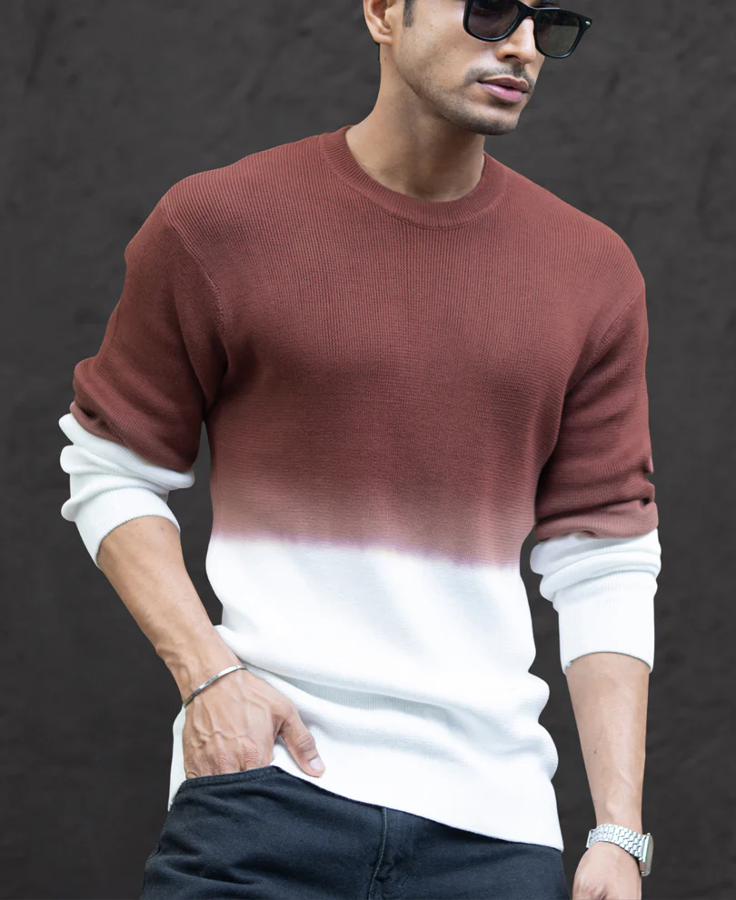 Rust Ombre Knit T-Shirt - Image 5
