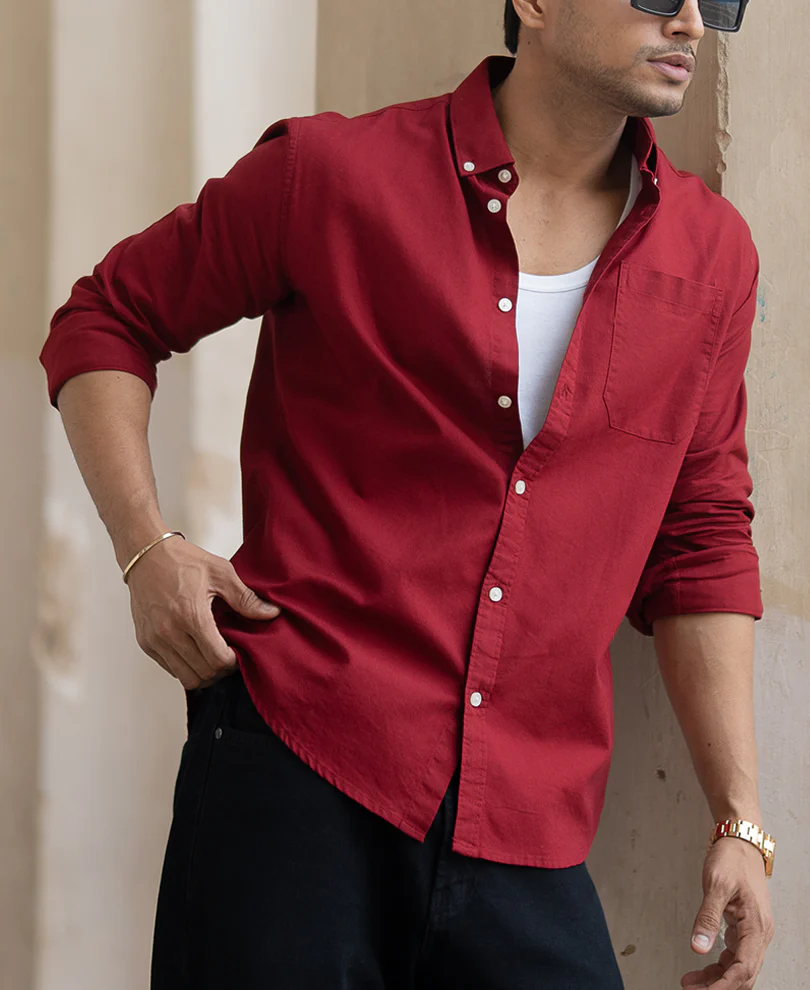 Brick Red Oxford Shirt - Image 3