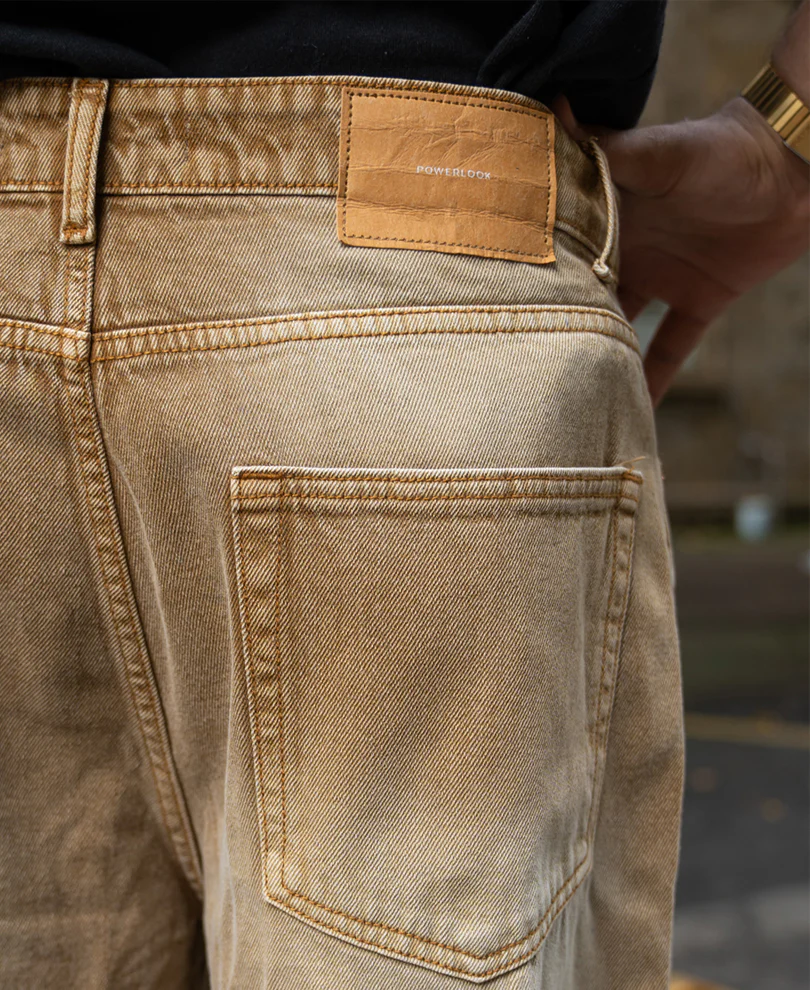 Sand Brown Washed Baggy Jeans - Image 5