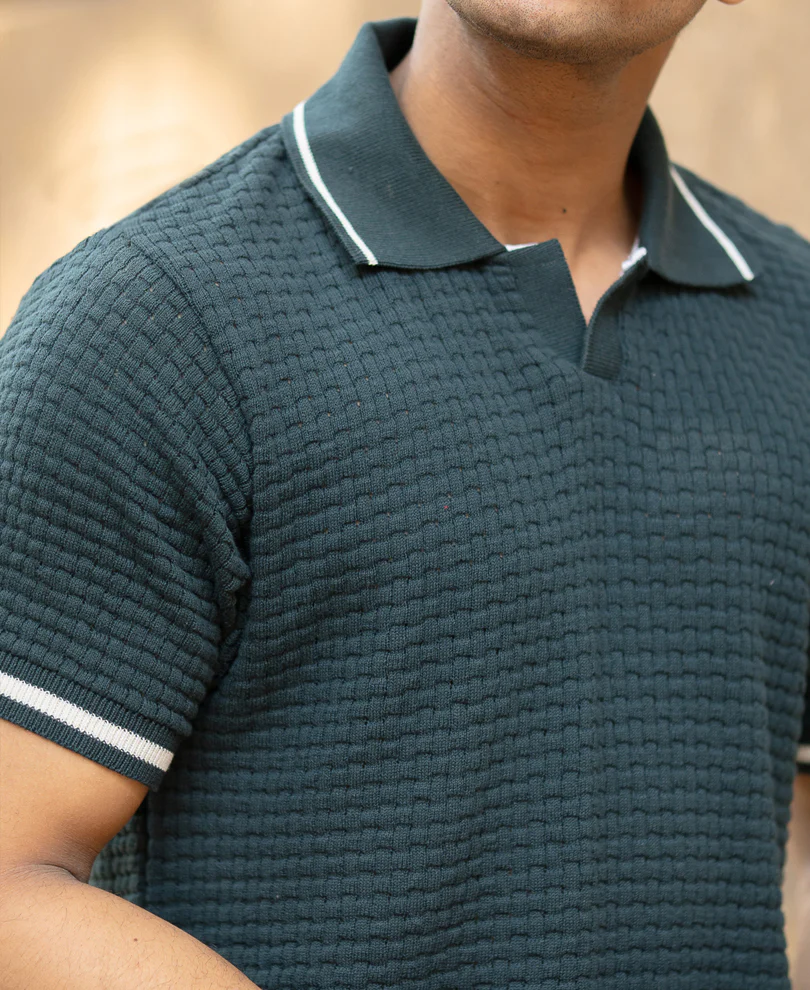 Teal Knitted T-Shirt - Image 4
