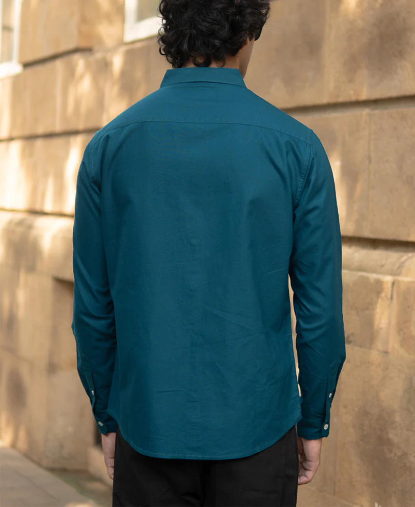 Teal Lightweight Oxford Shirt - Image 4