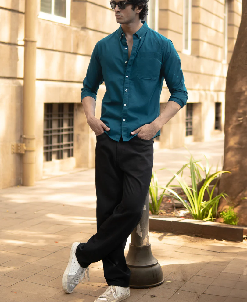 Teal Lightweight Oxford Shirt - Image 5