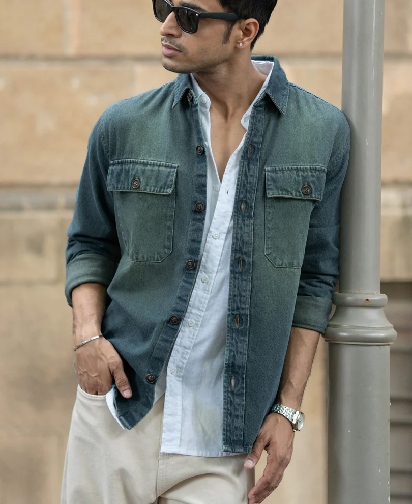 Tinted Blue Denim Overshirt