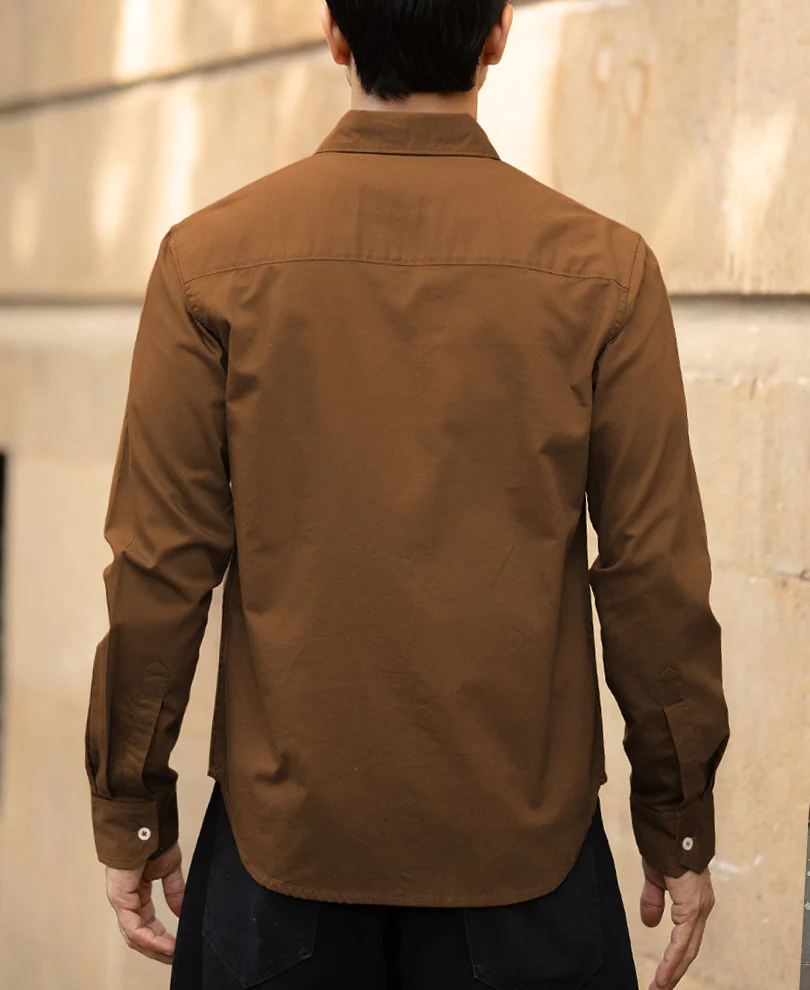 Toffee Brown Lightweight Oxford Shirt - Image 5