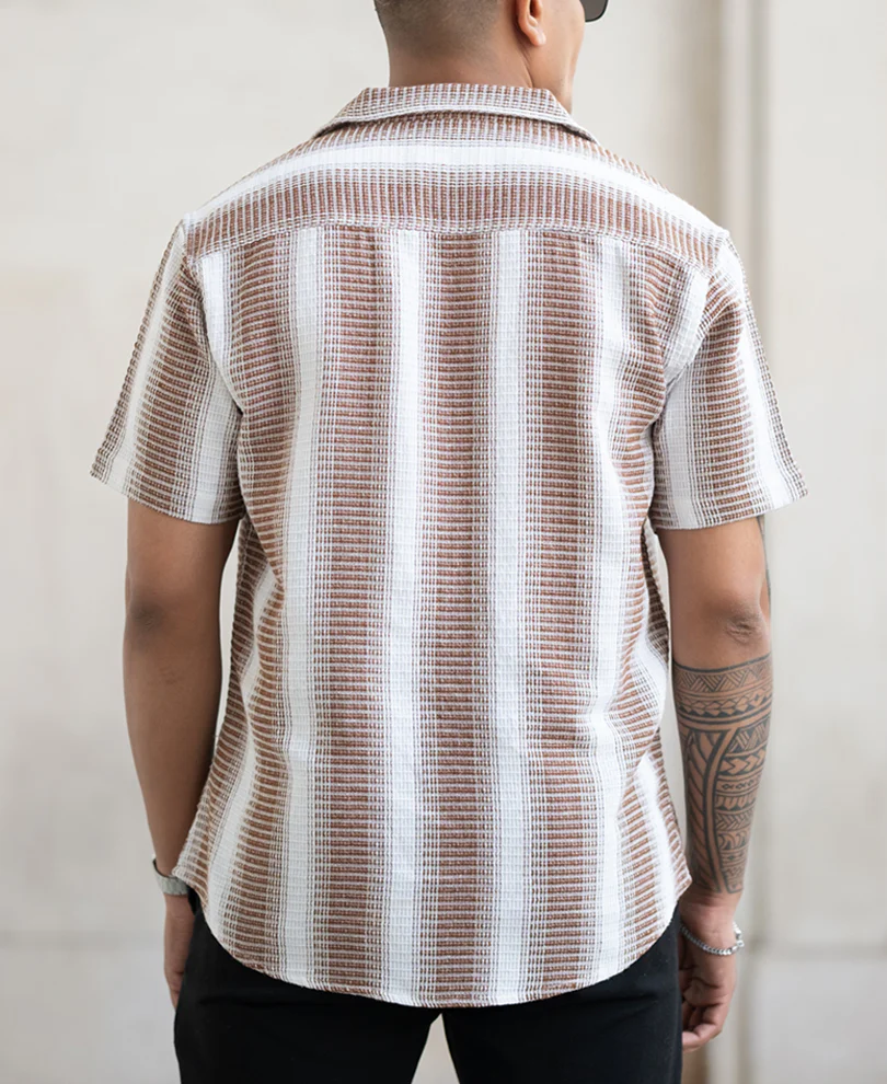 Brown Broad Stripe Shirt - Image 4