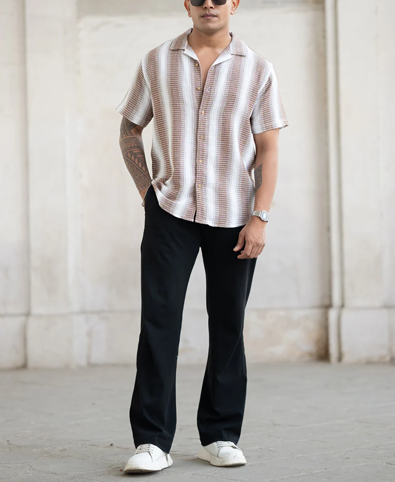 Brown Broad Stripe Shirt - Image 5