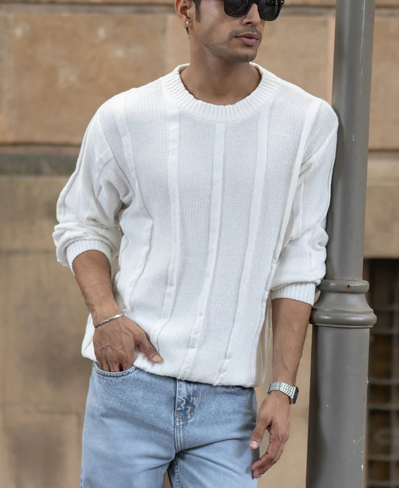 White Cotton Structured T-Shirt - Image 2