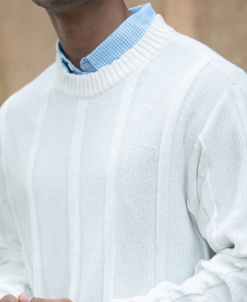 White Cotton Structured T-Shirt - Image 5
