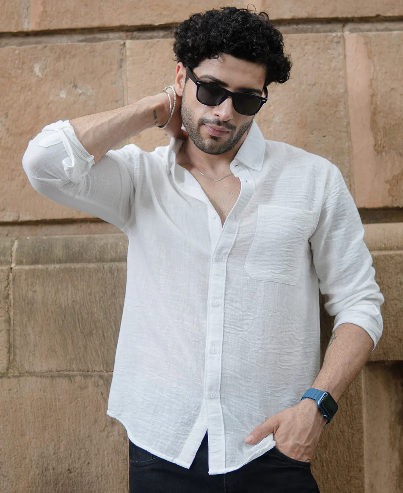 White Double Cloth Shirt - Image 2