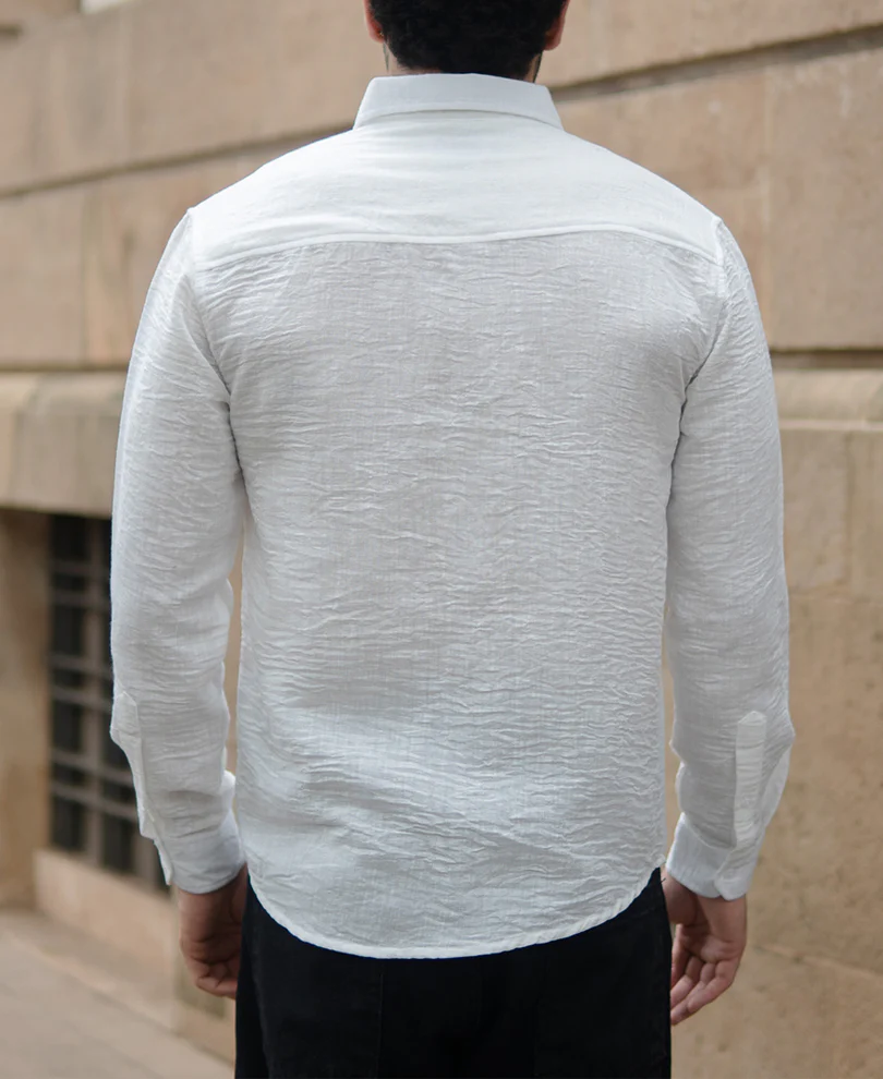 White Double Cloth Shirt - Image 6