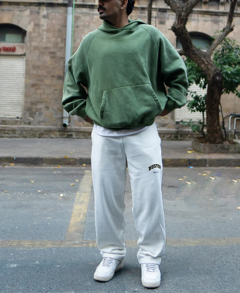 White Printed Baggy Track Pant - Image 7