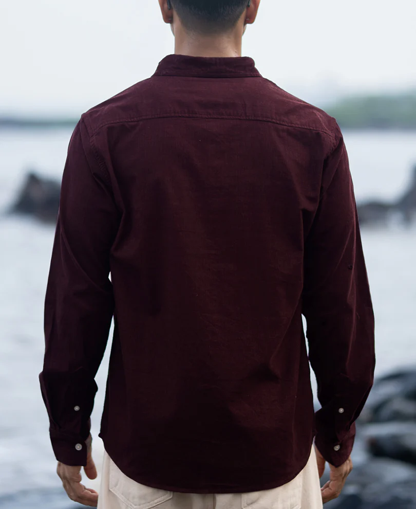 Wine Corduroy Buttondown Shirt - Image 3